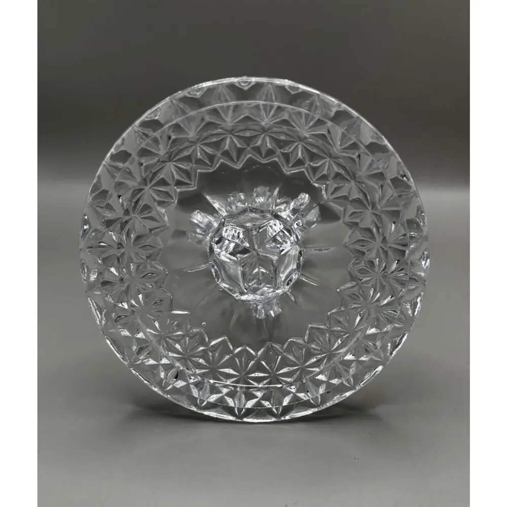 Vinatage Monarch Collection Lead Crystal Swann, Diamond Cut Taper Candle Holder